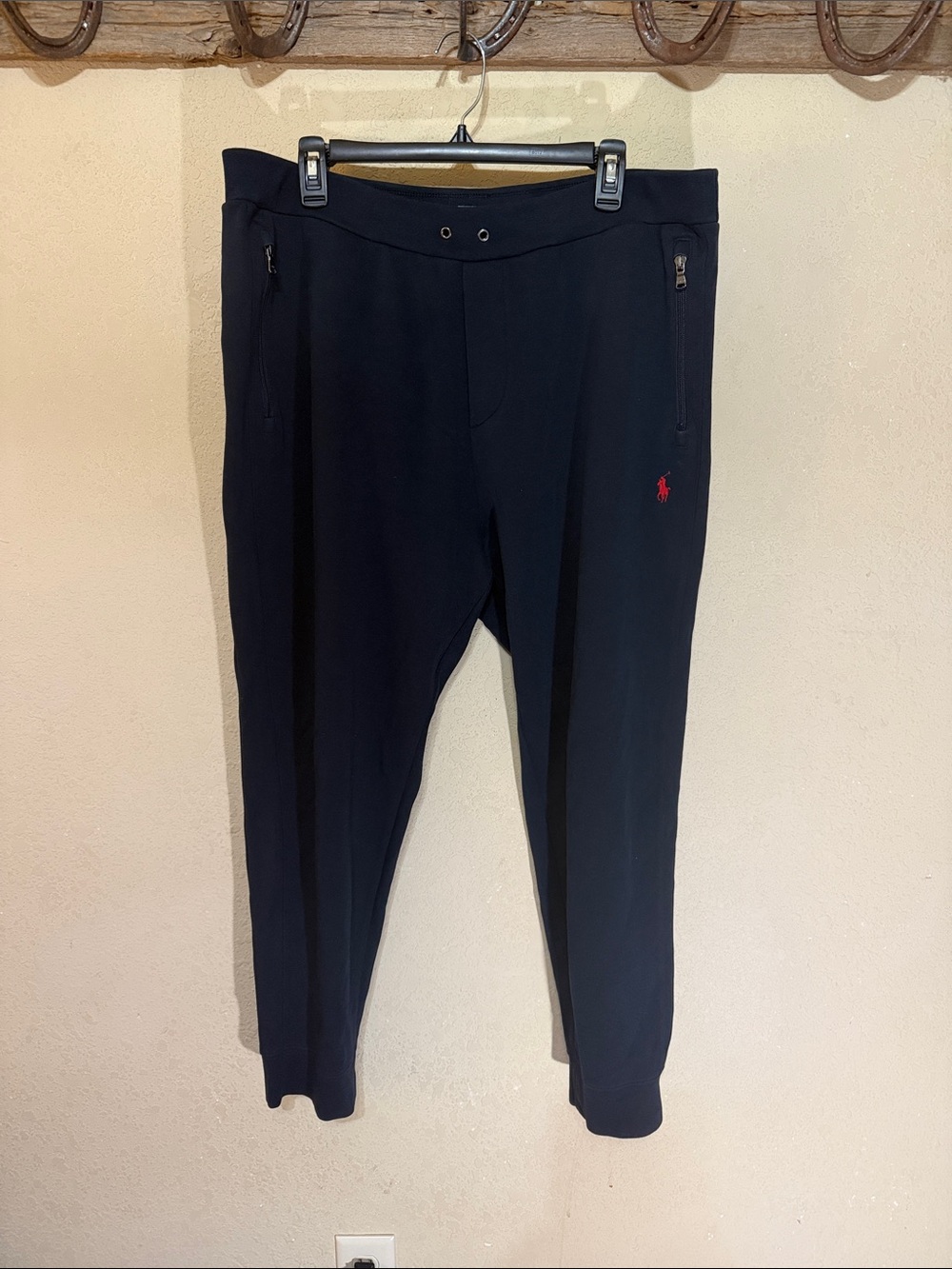 Polo by Ralph Lauren Navy Jogger Sweatpants with Red Polo Logo